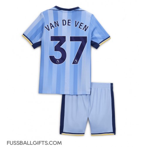 Tottenham Hotspur Micky van de Ven #37 Fußballbekleidung Auswärtstrikot Kinder 2024-25 Kurzarm (+ kurze hosen)